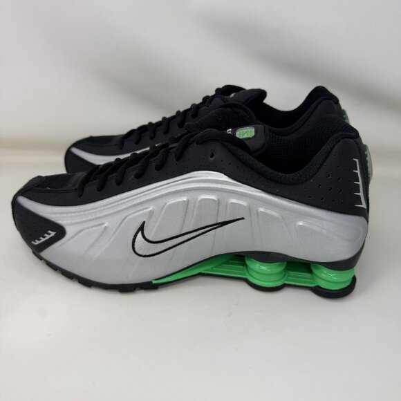 Nike Shox R4 Running Shoes Metallic Silver Black Green Men's Size 10.5 - Picture 2 of 8